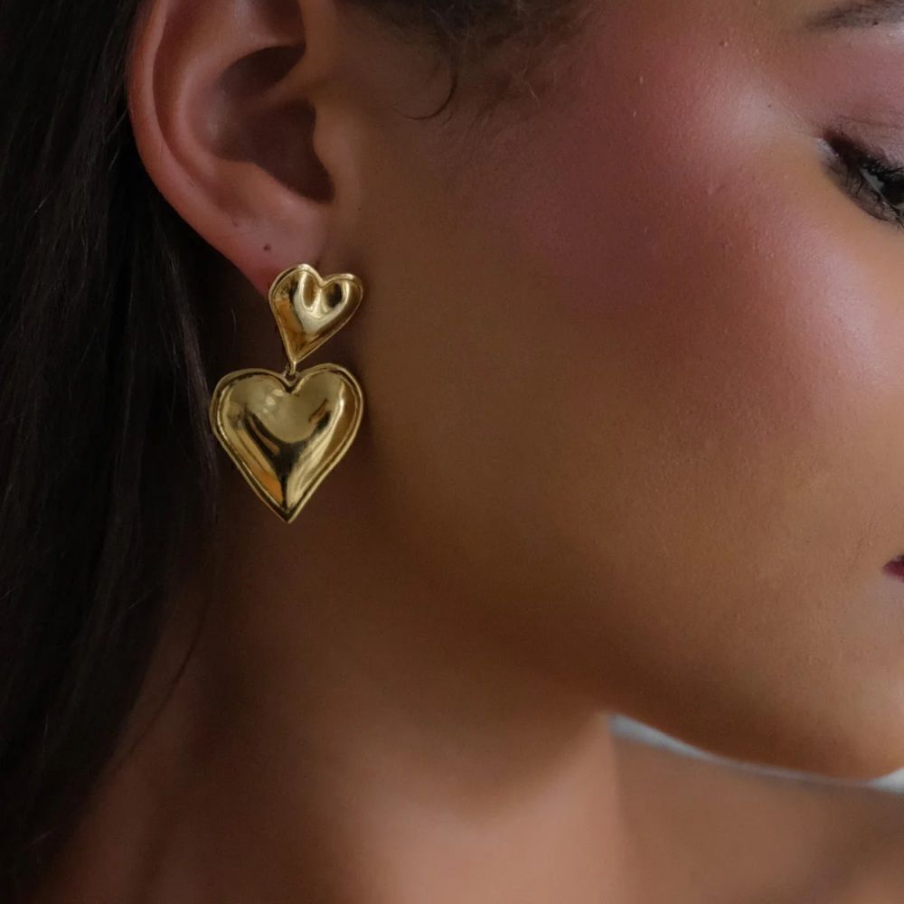 heart dangle earrings  #1081